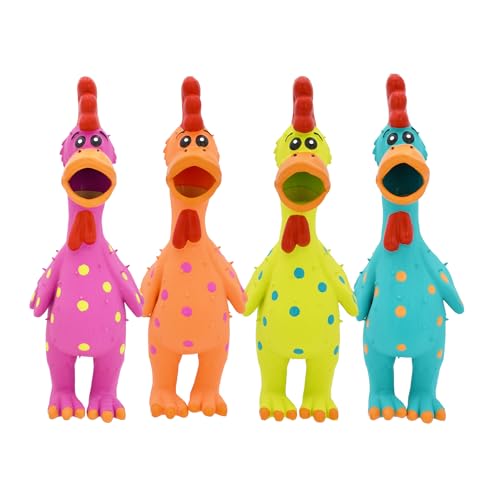 Multipet Polka Dot Globken Chicken Latex Dog Toy Squeaky Toy for All Dogs EasytoClean Squeaky Toys Latex Dog Toys for Playing 1 Count 115 Random Color Surprise - Image 1
