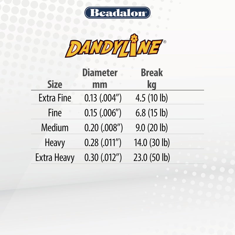 Beadalon Dandyline Bead Weaving & Stringing Thread, 0.15 mm / .006 in, White, 100 m - Image 3