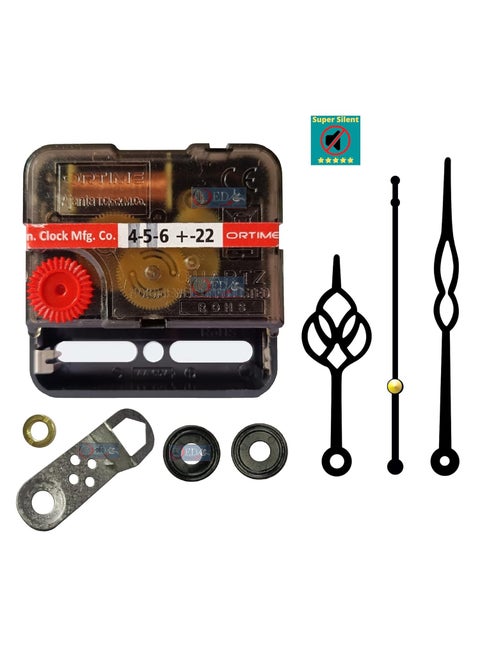 KEDAR Ajanta Quartz Ortime Sweep Silent Movement Machine for Wall Clock with Fancy Needles Made in IndiaS064