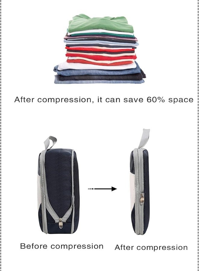 STORE 2508 Store2508 Pack of 4 Compression Packing Cubes, Expandable Luggage Packing Organizers with Space Saving Double Zipper, Breathable Top Mesh Organize and Compress Travel Storage Bags Grey - Image 4