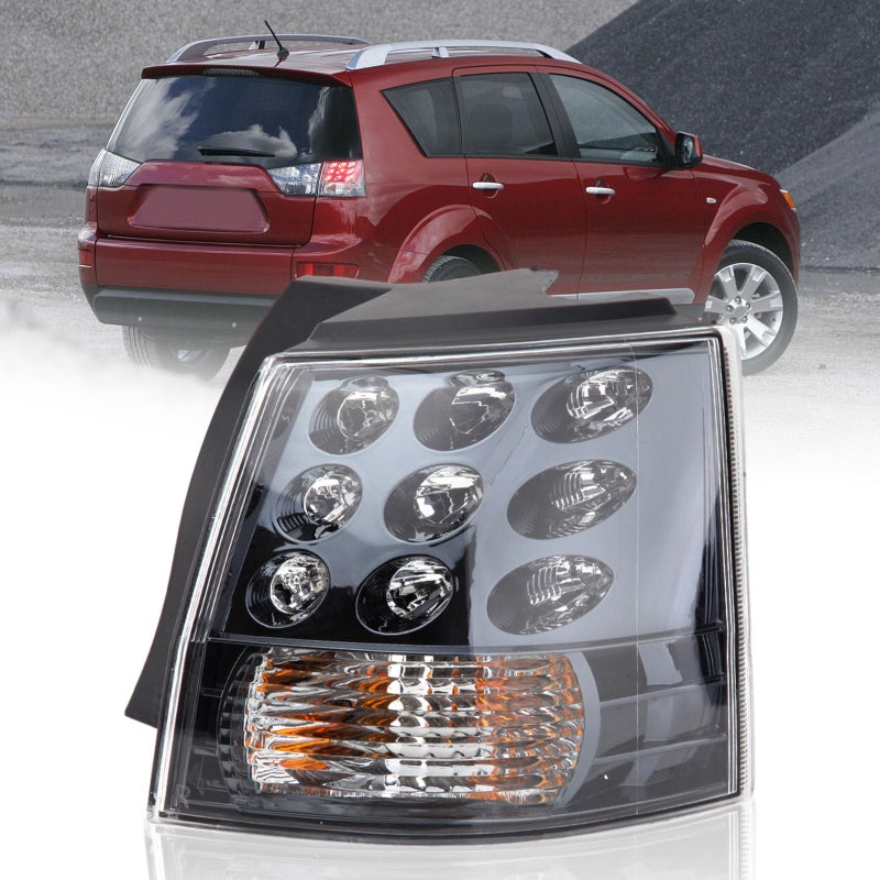 Clidr Right Side Tail Light Assembly for Mitsubishi Outlander EX 2007 2008 2009 2010 2011 2012 2013 Outer Brake Light Tail Lamp Passenger Dont fit for mitsubishi outlander V4