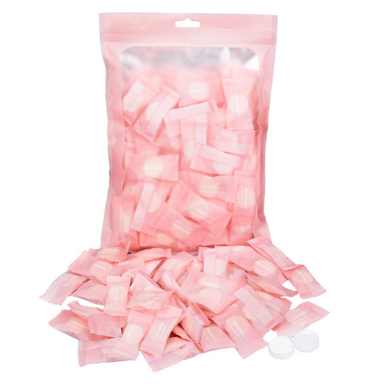 MAYOUTH 100PCS Compressed Portable Disposable Mini Cotton Towels Coin Tissue Wipe Sweat Hand Towel Clean face washcloth for Camp Travel Home Outdoor Party