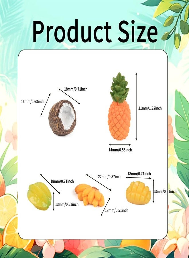 VIOCIWUO Mini Fake Fruit 30PCS, Artificial Tropical Fruit Resin Fruit Models Miniature Banana Mango Pineapple Starfruit Coconut for Mini Kitchen Scene House Store Display Decoration - Image 2