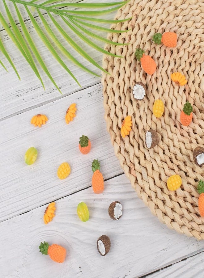 VIOCIWUO Mini Fake Fruit 30PCS, Artificial Tropical Fruit Resin Fruit Models Miniature Banana Mango Pineapple Starfruit Coconut for Mini Kitchen Scene House Store Display Decoration - Image 4