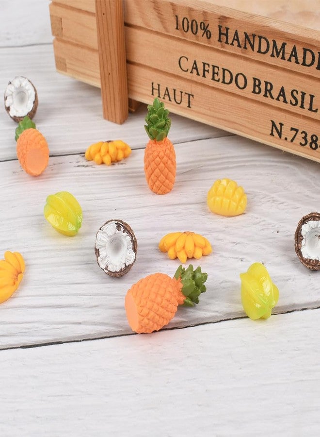 VIOCIWUO Mini Fake Fruit 30PCS, Artificial Tropical Fruit Resin Fruit Models Miniature Banana Mango Pineapple Starfruit Coconut for Mini Kitchen Scene House Store Display Decoration - Image 5