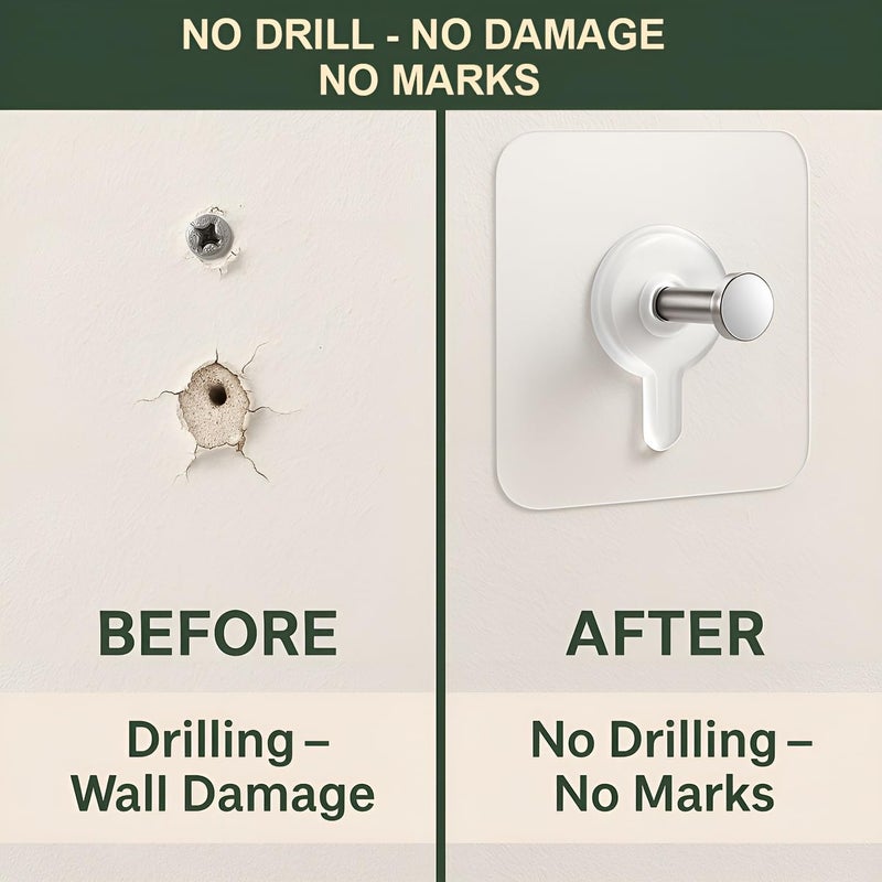 DALUCI Self Adhesive Wall Hooks (Pack of 5) – Heavy Duty Nail-Free Hooks for Wall Heavy Items | Photo Frame Hooks Without Drilling | Strong Sticky Hook for Frames, Clocks & Keys (Photo Frame Hook, 5) - Image 5