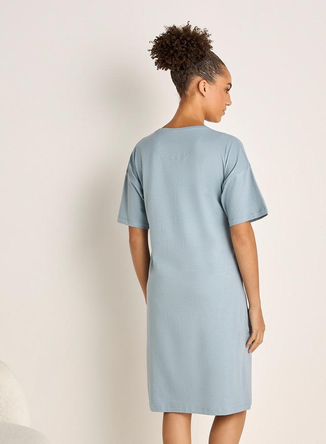 سبلاش فيڤ قميص نوم بطبعة فيليكس القط مع رقبة دائرية وأكمام قصيرة - Image 3