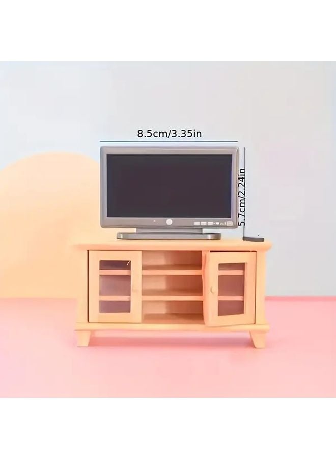 DIY Miniature Dollhouse Model Toy Set Of 2pcs With Micro Scene And Gray Television Remote Control - Image 2