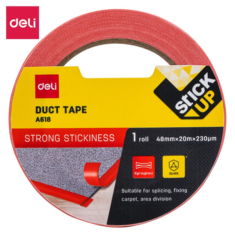 Deli EA618 Duct Tape, 48mm20m230μm 1roll, Red - Image 1