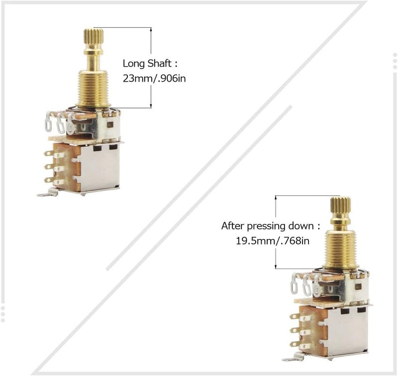 FLEOR 2pcs B500K Push Push Guitar Pots Linear Taper Potentiometers Long Copper Split Shaft - Image 5
