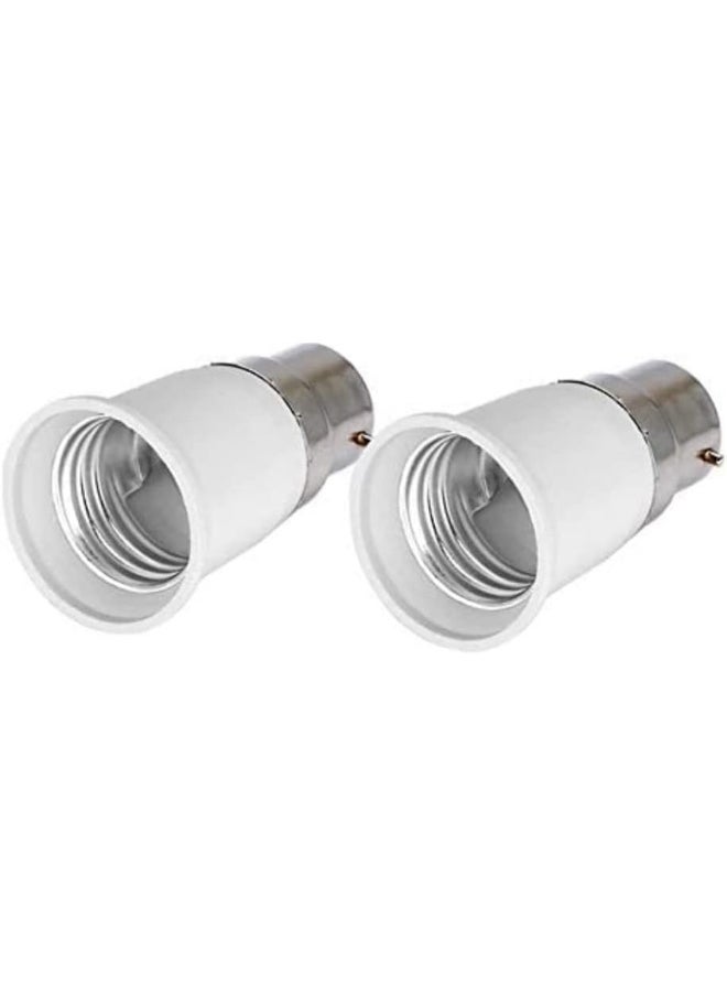 Biella Biella Melfiâ„¢ 2Pcs B22 to E27 Lamp Holder Converter Base Bulb Socket Adapter LED Light Screw Adapter Converter  - Image 1