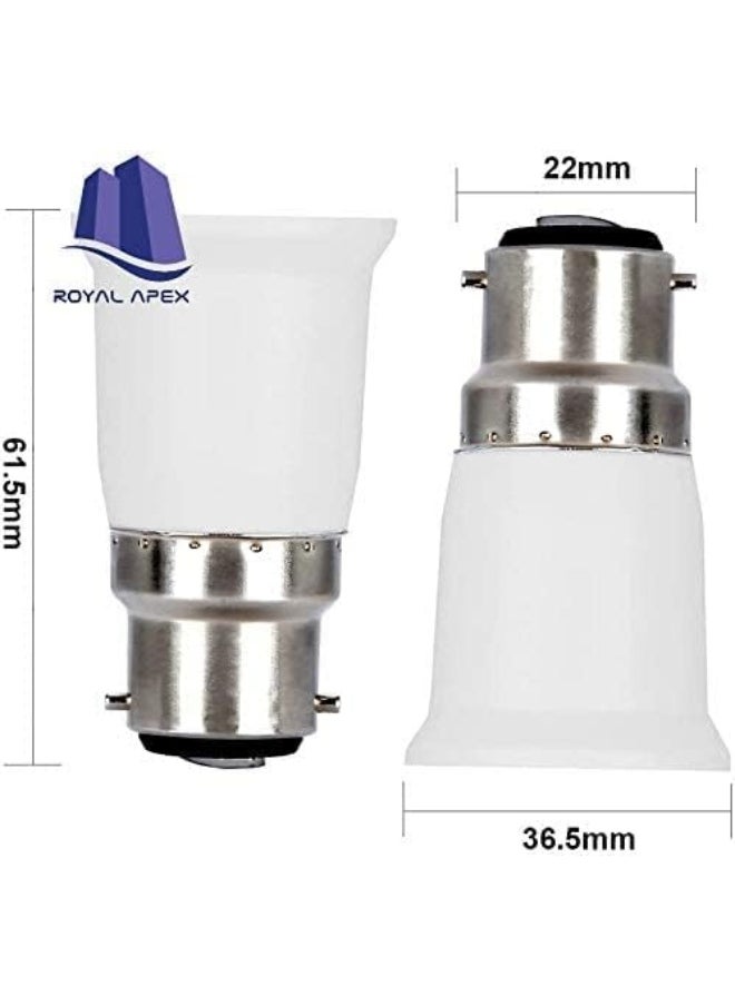 Biella Biella Melfiâ„¢ 2Pcs B22 to E27 Lamp Holder Converter Base Bulb Socket Adapter LED Light Screw Adapter Converter  - Image 3