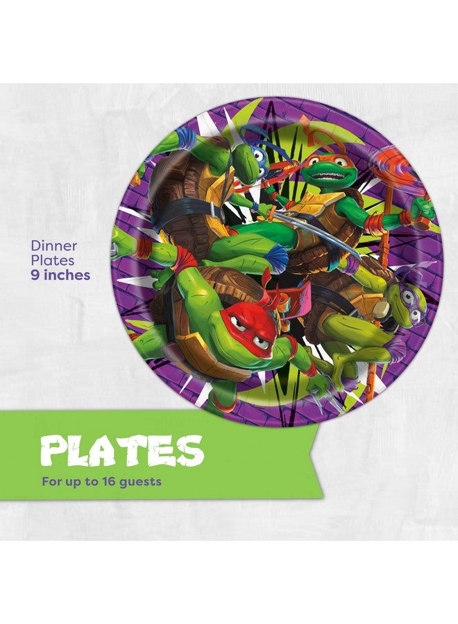 Unique Teenage Mutant Ninja Turtle Party Decorations | 16 Plates & 16 Napkins | Officially Licensed | NInja Turtle Birthday Party Supplies | TMNT Mutant Mayhem Movie - Image 3