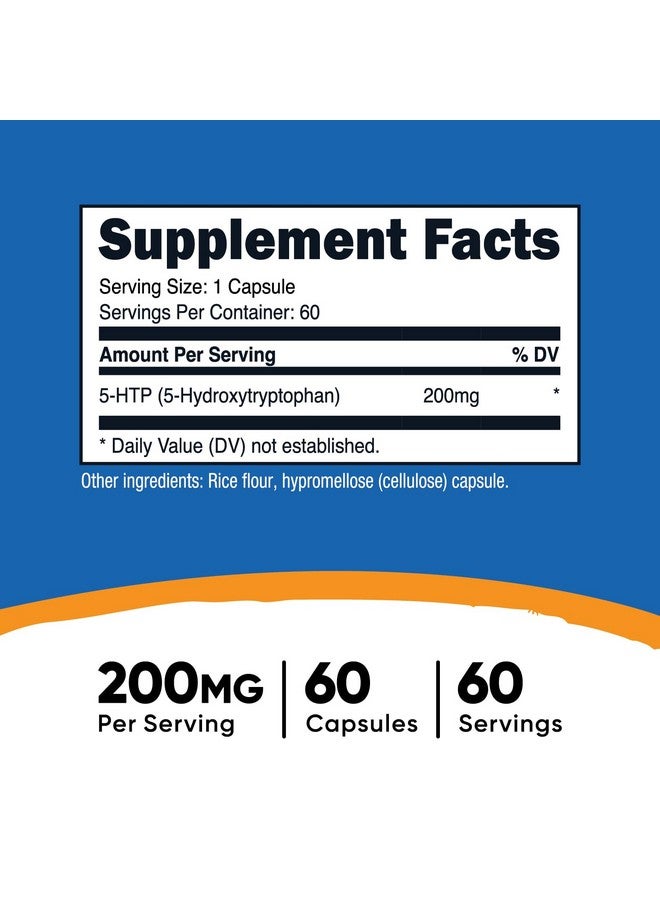Nutricost 5-HTP 200mg, 60 Vegetarian Capsules (5-Hydroxytryptophan) - Non-GMO & Gluten Free - Image 2