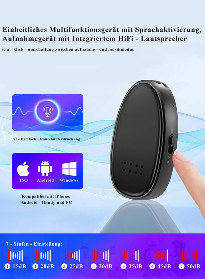 128G Magnetic Voice Activated Recorder,1680 Hours Recording Capacity,Digital Audio Recorder, Small Recording Devices - Image 4