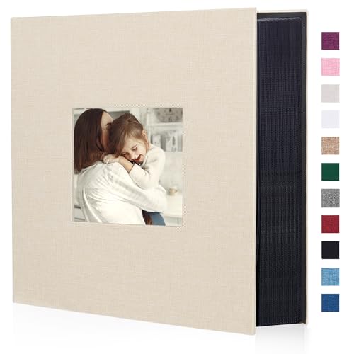 Artmag Fabric Photo Album 4x6 1000 Large Capacity for Family Wedding Anniversary Linen Album Holds 1000 Horizontal and Vertical Photos (1000 Pockets, Beige) - Image 1