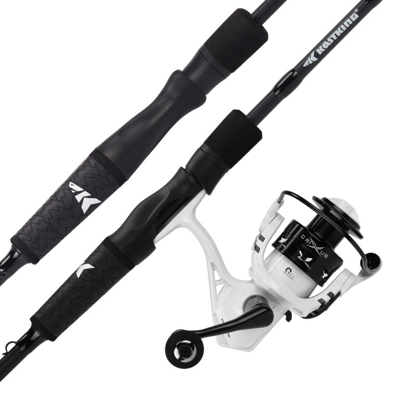 KastKing Crixus Fishing Rod and Reel Combo High Performance Spinning Baitcaster Combo IM6 Graphite 2Pc Blanks Zirconium Oxide Rings SuperPolymer Handle Lightweight Reel with Aluminum Spool