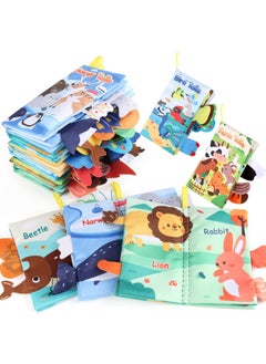 Generic Baby Baby Sea Land Air Tail Cloth Book Ocean Forest Flying Animals Palm Book Early Education Toy With Ring Paper-Color:4 Pages, 8 Sides, Glacier Tail With Sound Paper  - Image 3