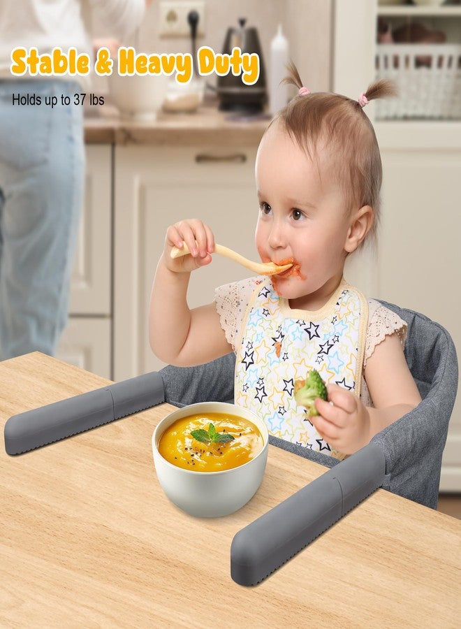 JOZZVE Hook On High Chair: Portable Fast Table Chair with Storage Bag, Clip on High Chairs for Babies and Toddlers, Foldable Baby Feeding Chair with Removable Seat for Home and Travel -Grey - Image 4
