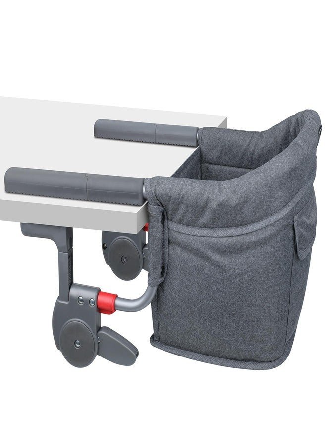 JOZZVE Hook On High Chair: Portable Fast Table Chair with Storage Bag, Clip on High Chairs for Babies and Toddlers, Foldable Baby Feeding Chair with Removable Seat for Home and Travel -Grey - Image 1