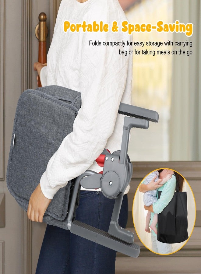 JOZZVE Hook On High Chair: Portable Fast Table Chair with Storage Bag, Clip on High Chairs for Babies and Toddlers, Foldable Baby Feeding Chair with Removable Seat for Home and Travel -Grey - Image 5