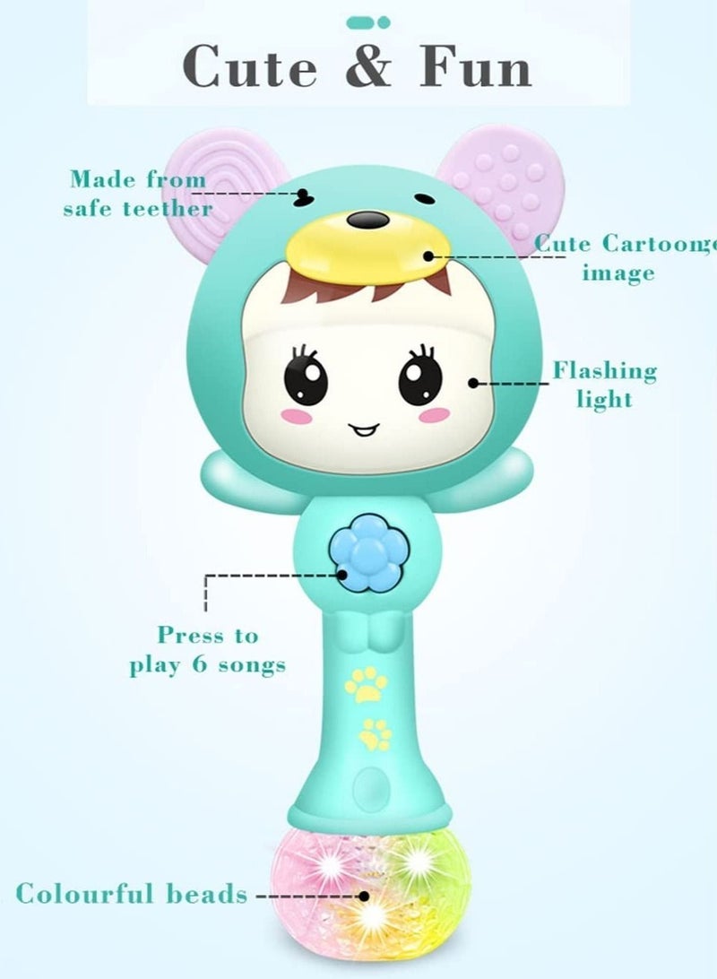 NIBEMINENT Baby Rattle Toys, Infant Developmental Hand Grip Sensory Toys with Teether, Music, Light, for Newborn Early Educational  - Image 3
