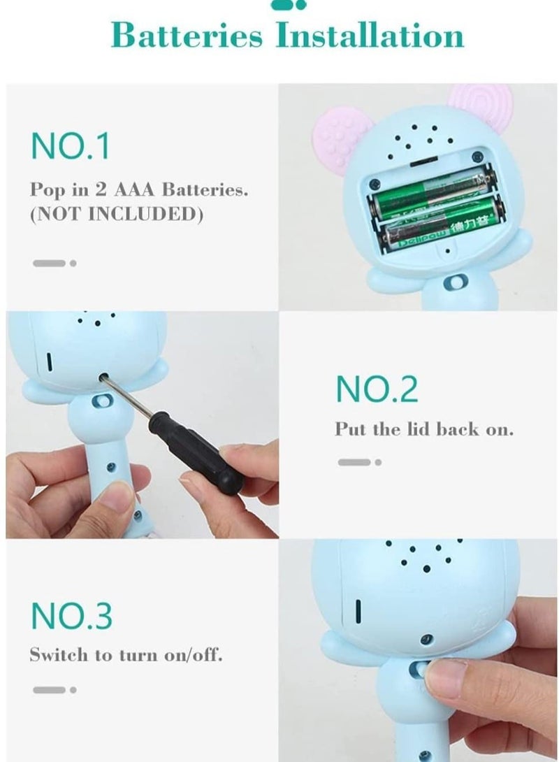 NIBEMINENT Baby Rattle Toys, Infant Developmental Hand Grip Sensory Toys with Teether, Music, Light, for Newborn Early Educational  - Image 4