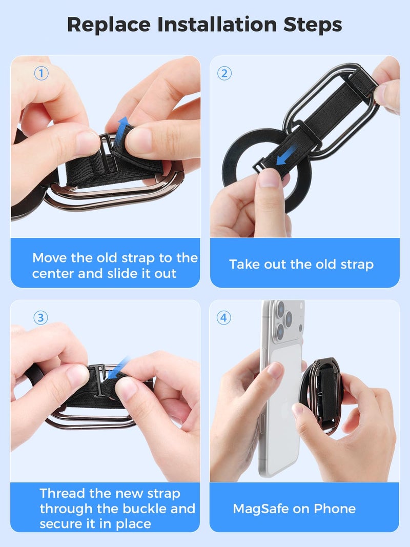 SUPERONE for Phone Grip Adjustment Finger Loop Strap, Elastic Finger Strap 5 PCS - Image 2