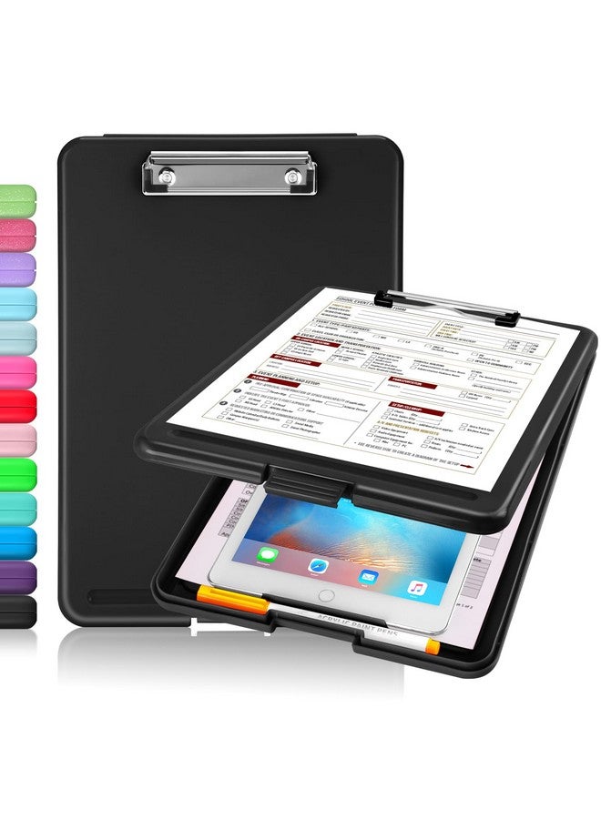 Sooez Clipboard With Storage Plastic Storage Clipboard With Low Profile Clip Heavy Duty Nursing Clipboards Foldable Coaches Clipboard Case For Work Kids Teacher Must Haves Office School Supplies - Image 1