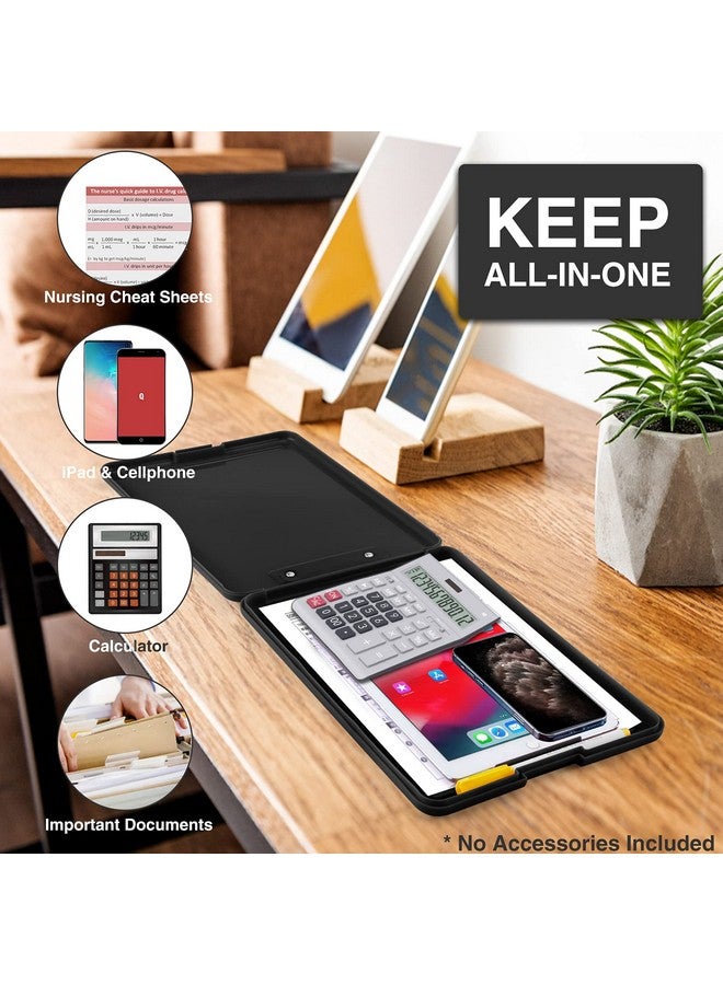 Sooez Clipboard With Storage Plastic Storage Clipboard With Low Profile Clip Heavy Duty Nursing Clipboards Foldable Coaches Clipboard Case For Work Kids Teacher Must Haves Office School Supplies - Image 5