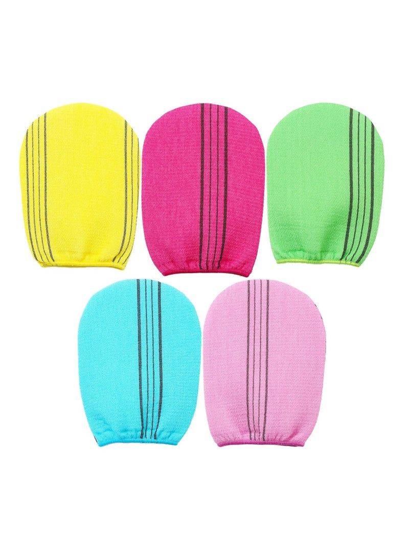 Oasisgalore 5 Pieces Exfoliating Gloves Reusable Body Scrub Bath Towel for Body Deep Cleaning - Image 1