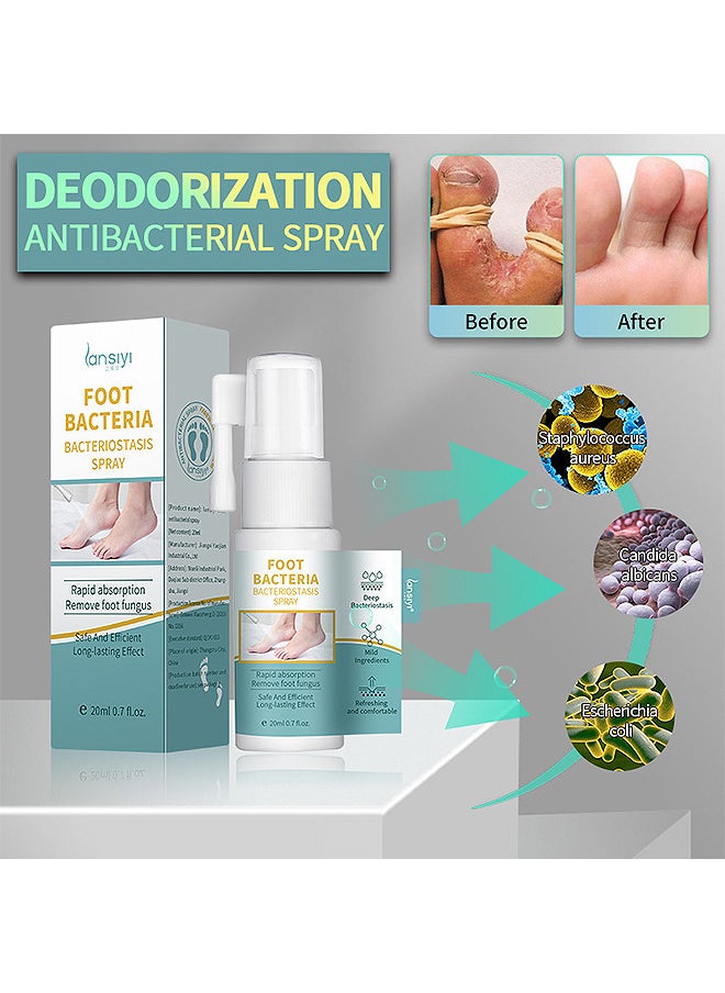 lansiyi - Foot Bacteria Bacteriostasis Spray, Shoe Deodorizer Foot Spray Odor Smell Eliminator Freshener For Athlete Sweat Feet Skin Repair, Natural Ingredients Soothe And Feet Itchy Care Spray - Image 1