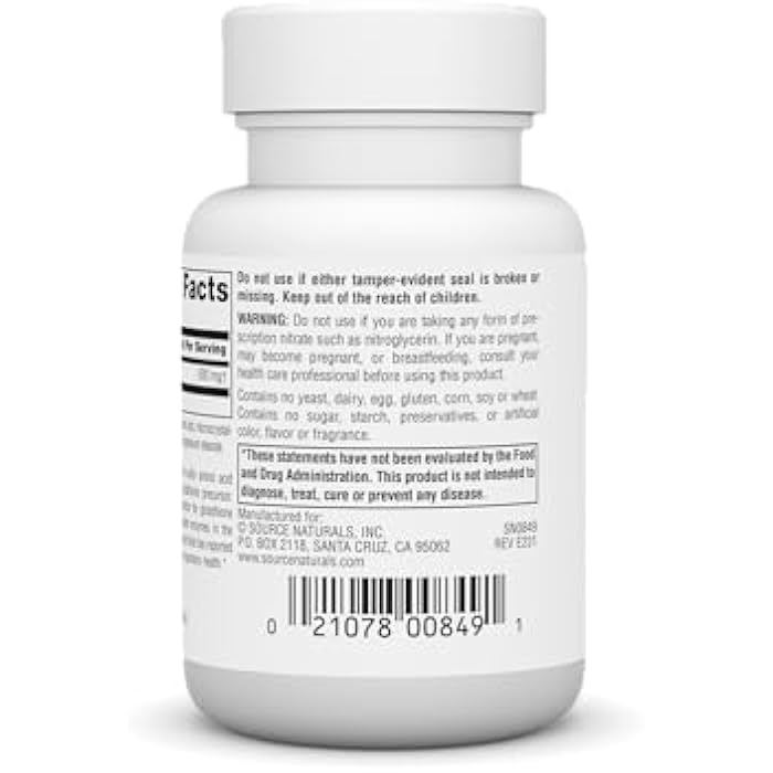 Source Naturals N-Acetyl Cysteine Antioxidant Support 600 mg Dietary Supplement That Supports Respiratory Health* - 30 Tablets - Image 3