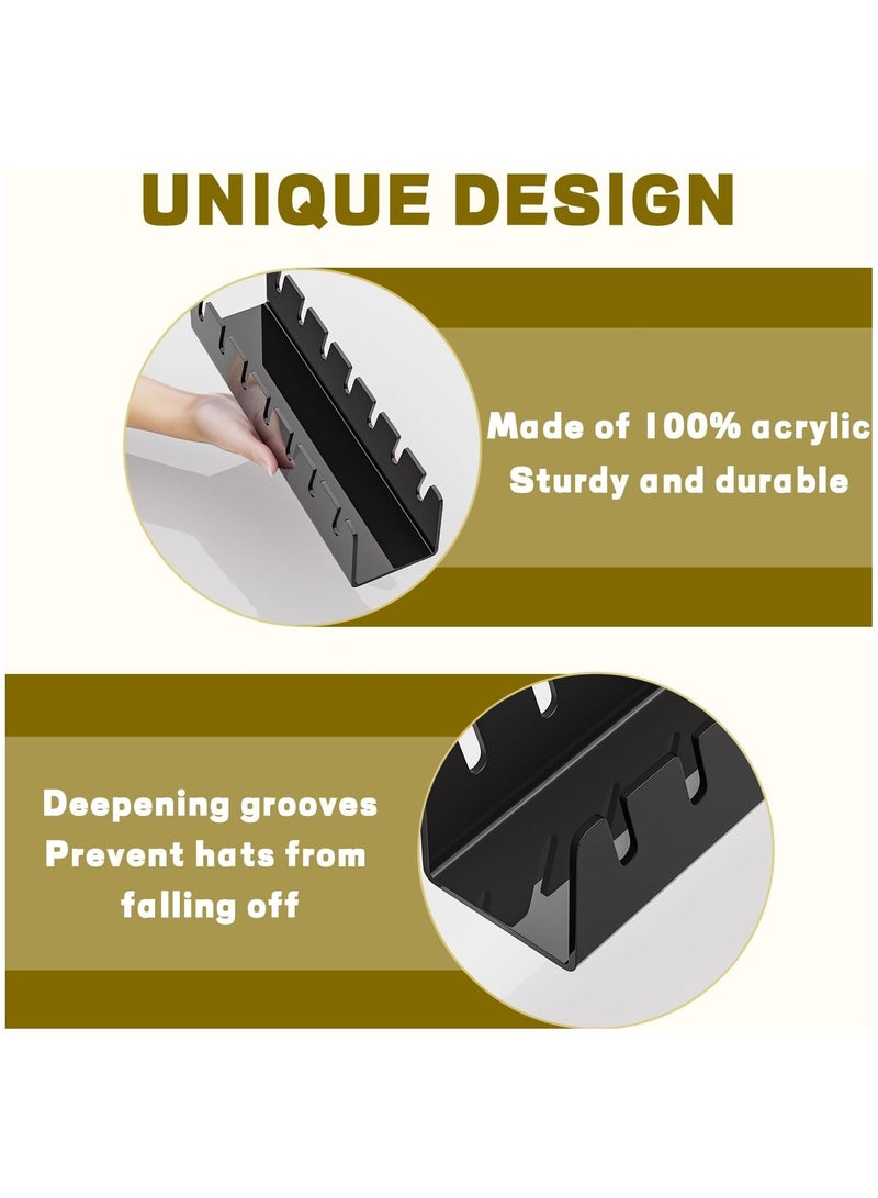 TPGP Hat Stand for Baseball Caps, 2-Piece Acrylic Hat Organizer (Black)  - Image 3