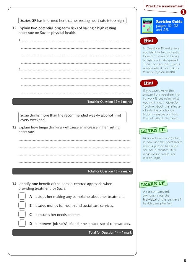 null - Pearson REVISE BTEC Tech Award Health and Social Care 2022 Practice Assessments Plus - 2023 and 2024 exams and assessments - Image 1