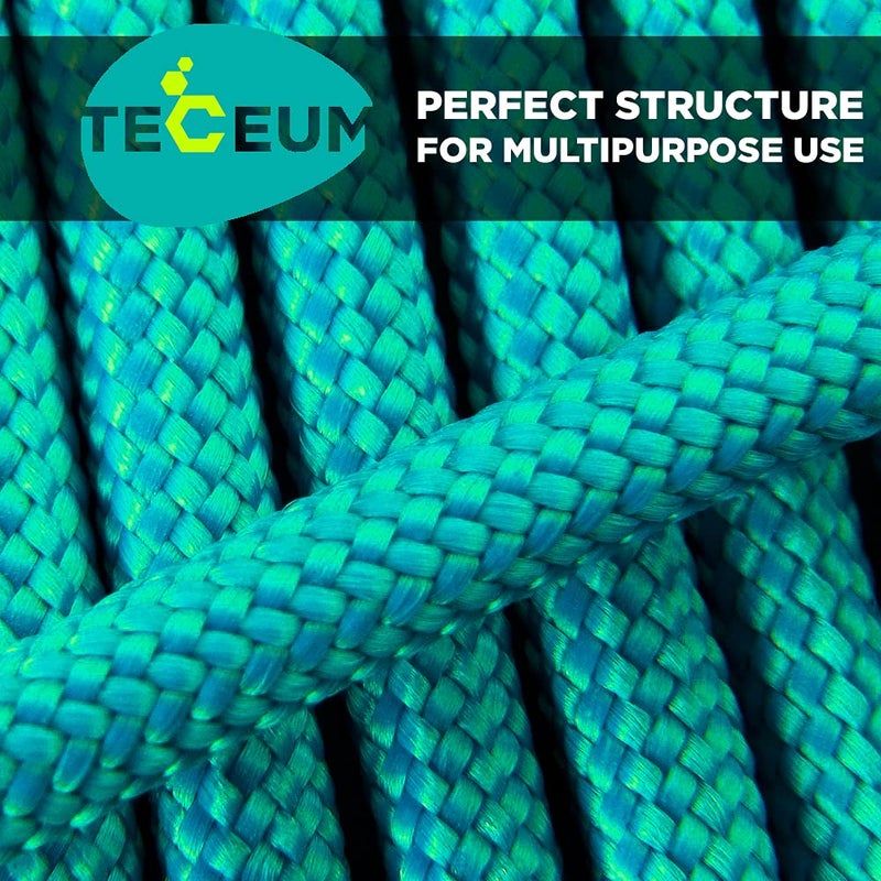 TECEUM Paracord Type III 550 Green Wave â€“ 100 ft â€“ 4mm â€“ Tactical Rope MIL-SPEC â€“ Outdoor para Cord â€“Camping Hiking Fishing Gear and Equipment â€“ EDC Parachute Cord â€“ Strong Survival Rope 460 - Image 5