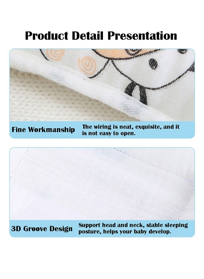 ZCM-HAPPY 2 Piece Baby Pillow Cartoon Pattern Children Shaped Pillow for Head Protection Anti Roll Baby Bedding Nursing Pillow Infant Head Support Soft Cute Comfortable Baby Head Support Pillow  - Image 5