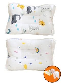 ZCM-HAPPY 2 Piece Baby Pillow Cartoon Pattern Children Shaped Pillow for Head Protection Anti Roll Baby Bedding Nursing Pillow Infant Head Support Soft Cute Comfortable Baby Head Support Pillow  - Image 1