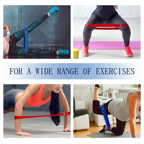 Zomoza Resistance Bands Set,5 pcs Set of Exercise Bands Include 5 Different Levels 0.35mm-1.1mm Pilates Sport Training Workout Latex Bands Carrying Bag for Workout Resistance Bands - Image 2