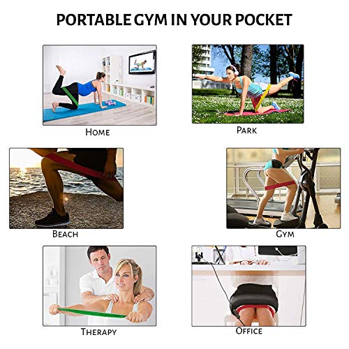 Zomoza Resistance Bands Set,5 pcs Set of Exercise Bands Include 5 Different Levels 0.35mm-1.1mm Pilates Sport Training Workout Latex Bands Carrying Bag for Workout Resistance Bands - Image 4