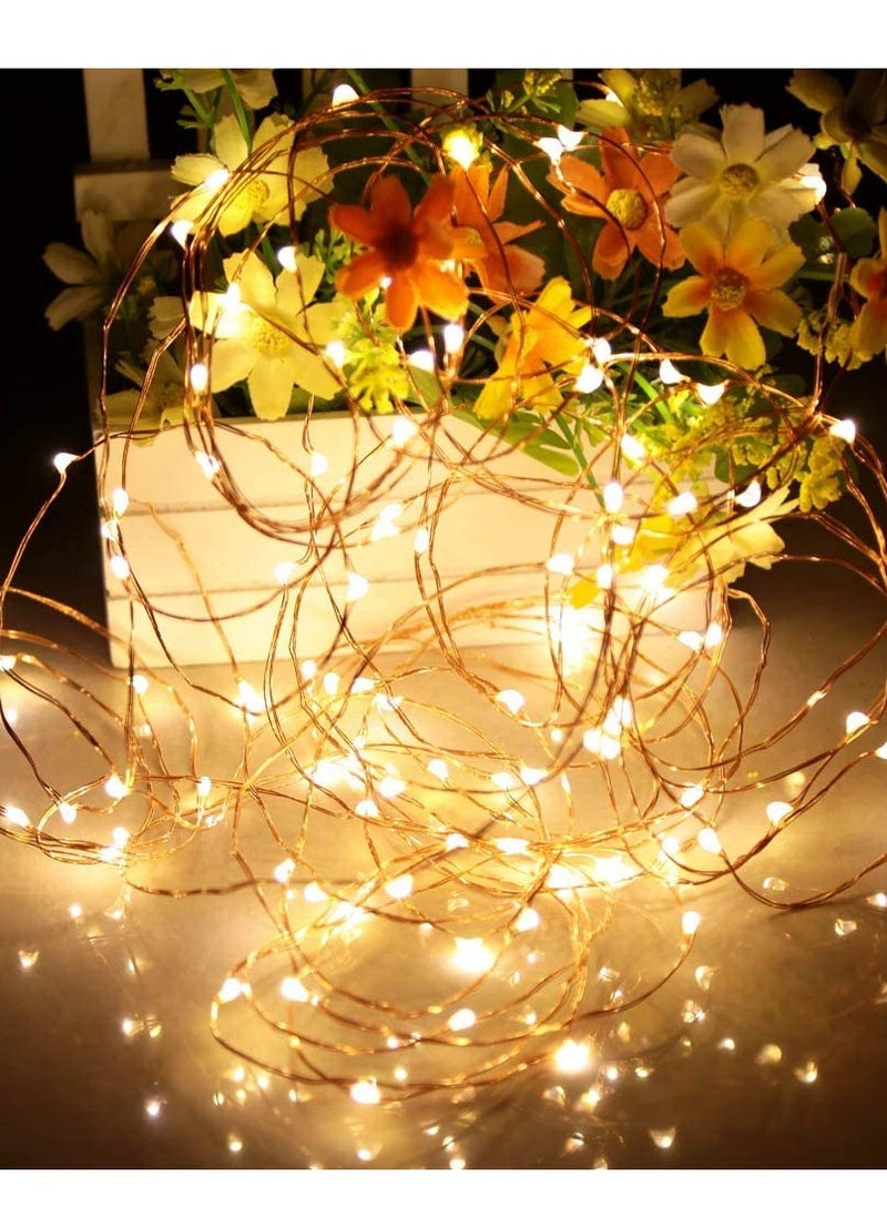 PAMEER - 12ft 35 LEDs Fairy String Lights AA Battery Operated Strip for Christmas Diwali EID Ramadan Wedding Birthday Party Home Decoration Waterproof Single Mode Battery Box Button ON OFF Warm White - Image 1