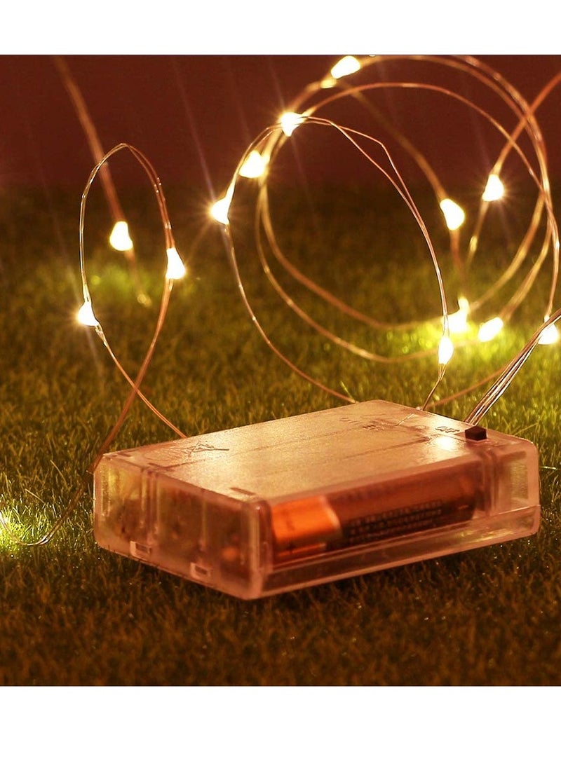 PAMEER - 12ft 35 LEDs Fairy String Lights AA Battery Operated Strip for Christmas Diwali EID Ramadan Wedding Birthday Party Home Decoration Waterproof Single Mode Battery Box Button ON OFF Warm White - Image 1