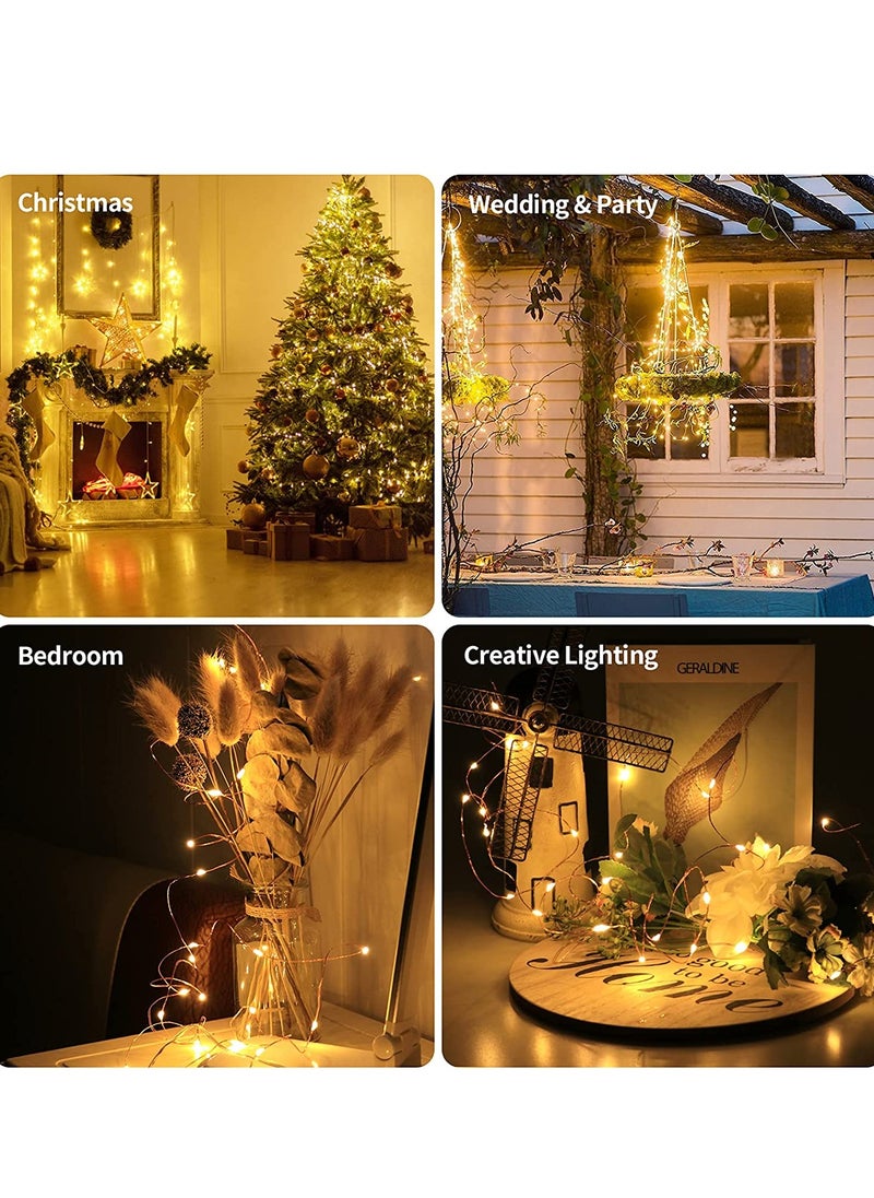 PAMEER - 12ft 35 LEDs Fairy String Lights AA Battery Operated Strip for Christmas Diwali EID Ramadan Wedding Birthday Party Home Decoration Waterproof Single Mode Battery Box Button ON OFF Warm White - Image 1
