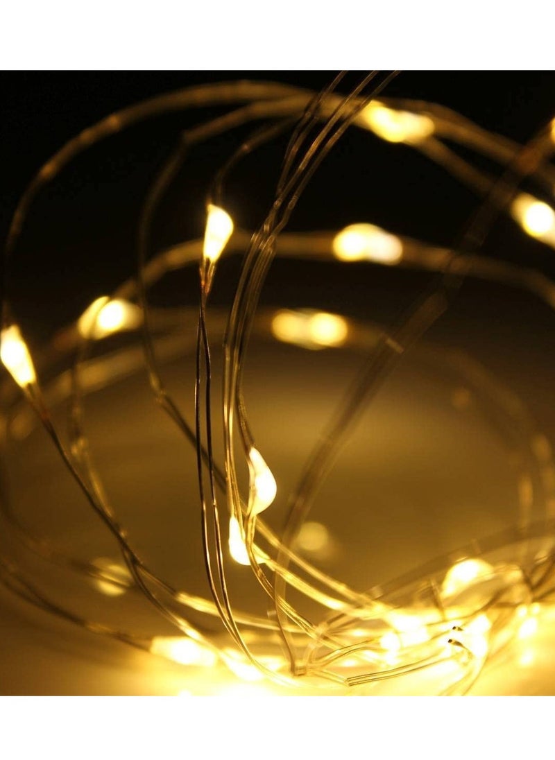 PAMEER - 12ft 35 LEDs Fairy String Lights AA Battery Operated Strip for Christmas Diwali EID Ramadan Wedding Birthday Party Home Decoration Waterproof Single Mode Battery Box Button ON OFF Warm White - Image 1
