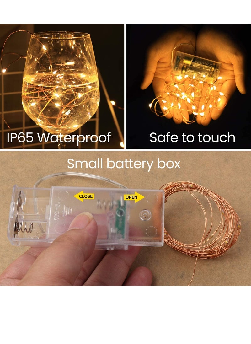 PAMEER - 12ft 35 LEDs Fairy String Lights AA Battery Operated Strip for Christmas Diwali EID Ramadan Wedding Birthday Party Home Decoration Waterproof Single Mode Battery Box Button ON OFF Warm White - Image 1