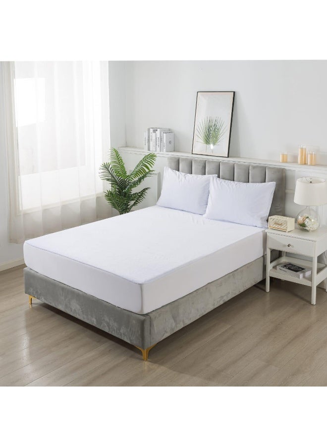 Dibaj Waterproof Mattress Set – Soft, Breathable, Hypoallergenic Cover with Deep Pocket Fit 160x200 + 35 cm - Image 1