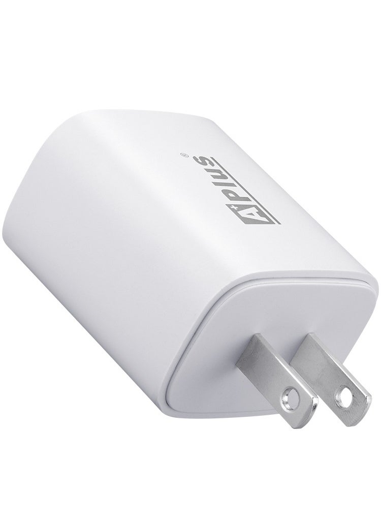 APLUS - 20W fast charger for iPhone and Samsung with dual USB-C and USB-A charging port, supports fast charging PD 2.0/3.0, QC 2.0/3.0, FCP, SCP, and supports BC1.2/Samsung 2A/Apple 2.4A charging mode. - Image 1