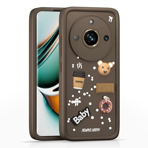 Pikkme Back Cover for Realme 11 Pro / 11 Pro Plus 5G / Narzo 60 Pro 5G | 3D Cartoon Silicone Case Cute & Fun Full Protective Bumper Cover (Brown) - Image 1