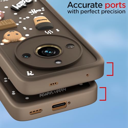 Pikkme Back Cover for Realme 11 Pro / 11 Pro Plus 5G / Narzo 60 Pro 5G | 3D Cartoon Silicone Case Cute & Fun Full Protective Bumper Cover (Brown) - Image 4
