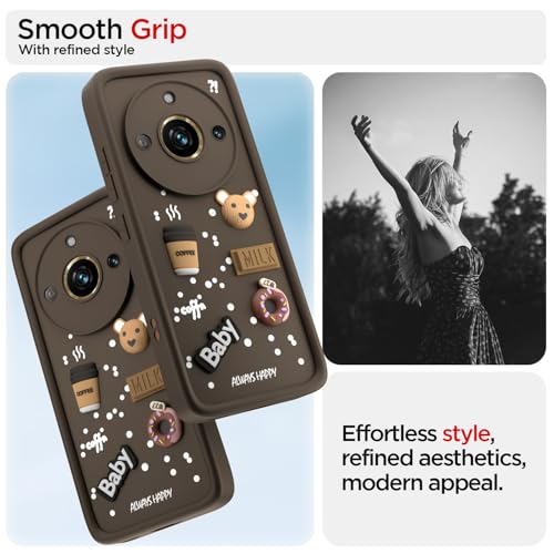 Pikkme Back Cover for Realme 11 Pro / 11 Pro Plus 5G / Narzo 60 Pro 5G | 3D Cartoon Silicone Case Cute & Fun Full Protective Bumper Cover (Brown) - Image 2